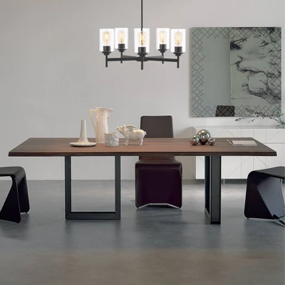 24" LED 5-Light Orpheus Industrial Iron Cylinder Chandelier Oil Rubbed Bronze/Clear - JONATHAN Y 3 24" LED 5-Light Orpheus Industrial Iron Cylinder Chandelier Oil Rubbed Bronze/Clear - JONATHAN Y - Image 3