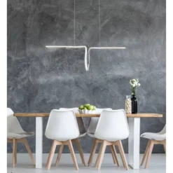 34.5" Adjustable Metal Ali Dimmable Linear Pendant (Includes Energy Efficient Light Bulb) - JONATHAN Y