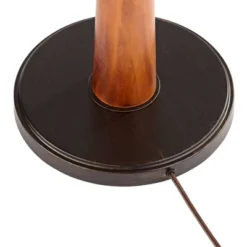Franklin Iron Works Hunter Rustic Floor Lamp With Tray Table 64 3/4" Tall Faux Wood Bronze USB Charging Port Oatmeal Linen Drum Shade For Living Room -Adesso Shop GUEST 19520acf 55ea 43b7 887b 24a5fb42004d