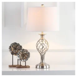 (Set Of 2) 26.8" Lattice Urn Table Lamp Nickel (Includes CFL Light Bulb) - Safavieh -Adesso Shop GUEST 1ab8ed99 b126 4f05 a0ff d40e96020a48