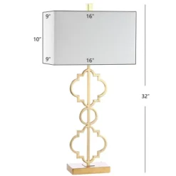 32" Iron Selina Ogee Trellis Modern USB Table Lamp (Includes LED Light Bulb) Gold - Jonathan Y -Adesso Shop GUEST 1b2cdc5c c58f 4dae aa49 0309c84bd330
