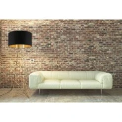 1-Light Camporale Floor Lamp With Interior Fabric Shade Gold - EGLO -Adesso Shop GUEST 1b4b0dc1 cfdb 4a0c 9d56 eba72a546464