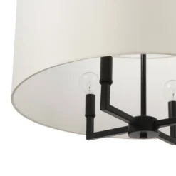 4-Light Matte Black Chandelier With Beige Fabric Shade - Globe Electric -Adesso Shop GUEST 1b860041 0723 440f ad50 1ffab2d725cd