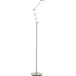 360 Lighting Modern Floor Lamp LED 50" Tall Satin Nickel White Acrylic Diffuser Adjustable For Living Room Reading Bedroom Office -Adesso Shop GUEST 1b9fa353 cb0a 4c06 ab2d e18fdc31e38d