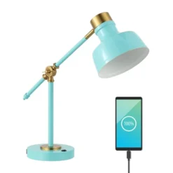 18.5" Allegra Farmhouse Adjustable Cantilever Task Lamp With USB Charging Port (Includes LED Light Bulb) - JONATHAN Y -Adesso Shop GUEST 1c0822e5 868f 4079 8664 c746499b4fb9