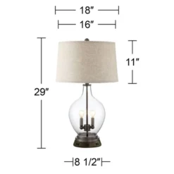 Regency Hill Country Table Lamp With USB And AC Power Outlet Workstation Charging Base Nightlight 29" Tall Clear Glass Bronze Living Room Bedroom -Adesso Shop GUEST 1c4e59d6 200e 4951 a9dd 06f67ee535cc