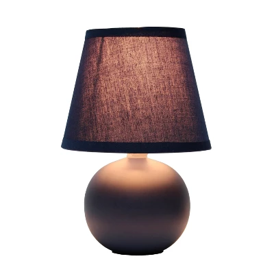 8.66" Petite Ceramic Orb Base Bedside Table Desk Lamp With Matching Tapered Drum Fabric Shade Blue - Creekwood Home 7 8.66" Petite Ceramic Orb Base Bedside Table Desk Lamp With Matching Tapered Drum Fabric Shade Blue - Creekwood Home - Image 7