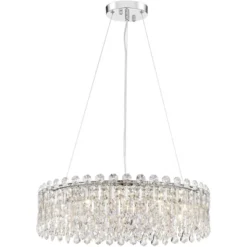 Possini Euro Design Alyssa Chrome Drum Chandelier 23 1/2" Wide Modern Crystal 12-Light LED Fixture For Dining Room Kitchen Island Entryway Bedroom -Adesso Shop GUEST 1d923792 2dc9 400e 8e5a ca6aed56b7b0