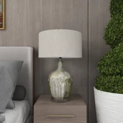 Glam Glass Table Lamp With Faux Mercury Glass Finish Silver - Olivia & May -Adesso Shop GUEST 1dee88df bf15 4170 bcf7 ac3e467dd687