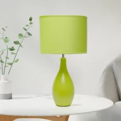 18.11" Traditional Standard Ceramic Dewdrop Table Desk Lamp With Matching Fabric Shade Green - Creekwood Home -Adesso Shop GUEST 1e11825a 196f 45d7 bdb8 8645bb68e4a4