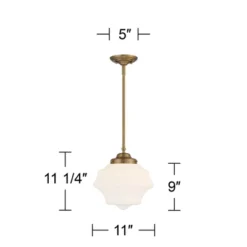 Possini Euro Design Soft Gold Mini Pendant Light 11" Wide Modern Schoolhouse Opal Glass Shade For Dining Living Room House Island 11 Possini Euro Design Soft Gold Mini Pendant Light 11" Wide Modern Schoolhouse Opal Glass Shade For Dining Living Room House Island -Adesso Shop GUEST 1ec4db27 de8a 478c 83f1 d24a7b047541