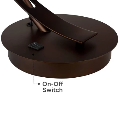 Possini Euro Design Modern Accent Table Lamp With USB Port Filament LED 22.5" High Bronze Metal Glass Dome Shade For Living Room Desk Bedroom 4 Possini Euro Design Modern Accent Table Lamp With USB Port Filament LED 22.5" High Bronze Metal Glass Dome Shade For Living Room Desk Bedroom - Image 4