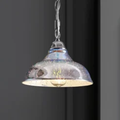 9.75" LED Glass/Metal Adjustable Pendant Chrome - Jonathan Y -Adesso Shop GUEST 202eabf7 6aa6 4cf2 a0c7 31dc1ef3eeb7