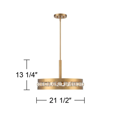 Stiffel Artyom Warm Gold Ring Pendant Chandelier 21 1/2" Wide Modern Clear Crystal Balls 4-Light Fixture For Dining Room House Foyer Kitchen Island 8 Stiffel Artyom Warm Gold Ring Pendant Chandelier 21 1/2" Wide Modern Clear Crystal Balls 4-Light Fixture For Dining Room House Foyer Kitchen Island - Image 8