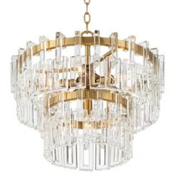 Vienna Full Spectrum Luxum Burnished Brass Chandelier 18 3/4" Wide Modern Tiered Crystal 6-Light Fixture For Dining Room House Foyer Kitchen Island -Adesso Shop GUEST 215500ae 15a2 4f66 90e2 486875a99b29