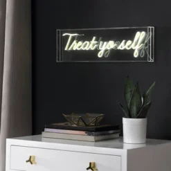 20" Treat Yo Self Contemporary Glam Acrylic Box Pendant (Includes LED Light Bulb) Neon Yellow - JONATHAN Y -Adesso Shop GUEST 217aff0a 3410 4d95 891b 1a085cfd3490