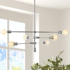 36" 6-Light Atlas Modern Vintage Iron Arm-Adjustable LED Chandelier Chrome - JONATHAN Y 12 36" 6-Light Atlas Modern Vintage Iron Arm-Adjustable LED Chandelier Chrome - JONATHAN Y -Adesso Shop GUEST 21f3b3cb 57b2 4698 93a7 02daaaae30bb