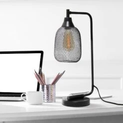 Industrial Mesh Desk Lamp Matte Black - Lalia Home -Adesso Shop GUEST 23523e1c a4ca 452d 8909 9f415844ebd1
