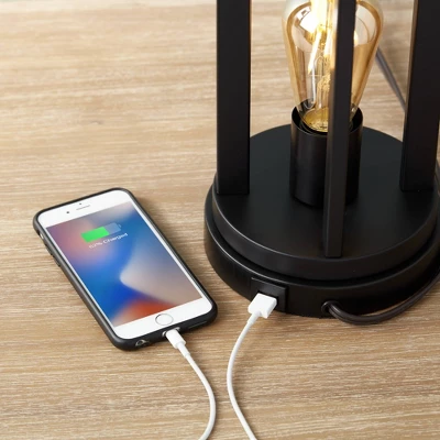 360 Lighting Marcel Modern Table Lamps Set Of 2 With Square Risers 24 1/4" High LED Nightlight USB Charging Port Black Natural Shade For Bedroom Desk 1 360 Lighting Marcel Modern Table Lamps Set Of 2 With Square Risers 24 1/4" High LED Nightlight USB Charging Port Black Natural Shade For Bedroom Desk