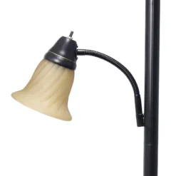 2 Light Restoration Mother Daughter Floor Lamp With Amber Marble Glass Shade Brown - Elegant Designs -Adesso Shop GUEST 24ba8b5e 808d 4d1e b2a5 7ecbe4e02e17