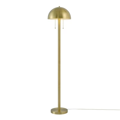 60" Novogratz X Globe Haydel 2-Light Matte Brass Floor Lamp - Globe Electric 3 60" Novogratz X Globe Haydel 2-Light Matte Brass Floor Lamp - Globe Electric - Image 3