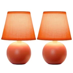 8.66" 2pk Petite Ceramic Orb Base Bedside Table Lamps With Matching Tapered Drum Shade Orange - Creekwood Home 14 8.66" 2pk Petite Ceramic Orb Base Bedside Table Lamps With Matching Tapered Drum Shade Orange - Creekwood Home -Adesso Shop GUEST 252b801a 9361 481f 82b3 f29d38c4730c