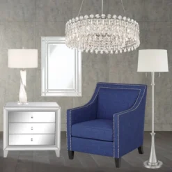 Possini Euro Design Alyssa Chrome Drum Chandelier 23 1/2" Wide Modern Crystal 12-Light LED Fixture For Dining Room Kitchen Island Entryway Bedroom -Adesso Shop GUEST 269fb15d 913d 417b ac8d 2d724e2689ad