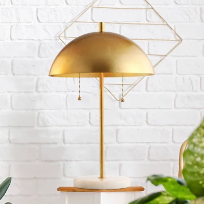 20.7" Metal Dome Table Lamp With Marble Base (Includes LED Light Bulb) Gold/White - Jonathan Y 4 20.7" Metal Dome Table Lamp With Marble Base (Includes LED Light Bulb) Gold/White - Jonathan Y - Image 4