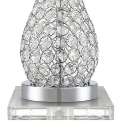 360 Lighting Sergio Modern Table Lamps Set Of 2 With Square Risers 24 1/2" High Acrylic USB Port White Drum Shade For Bedroom Living Room Desk House -Adesso Shop GUEST 28430eeb 8e2f 4a98 ae78 e7a1e3f82aba