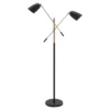 71" Retro Modern Floor Lamp (Includes Light Bulb) Matte Black/Brass - ZM Home