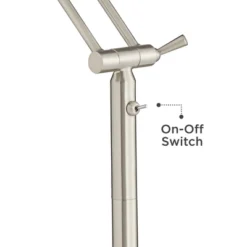 360 Lighting Modern Floor Lamp LED 50" Tall Satin Nickel White Acrylic Diffuser Adjustable For Living Room Reading Bedroom Office -Adesso Shop GUEST 291d0910 34cf 44d4 bf21 5337f4fd200d