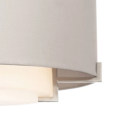 Possini Euro Design Concentric Brushed Nickel Pendant Chandelier 25" Wide Modern White Fabric Drum 4-Light For Dining Room House Foyer Kitchen Island 2 Possini Euro Design Concentric Brushed Nickel Pendant Chandelier 25" Wide Modern White Fabric Drum 4-Light For Dining Room House Foyer Kitchen Island - Image 2