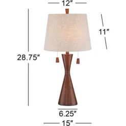 360 Lighting Omar Modern Modern Mid Century Table Lamps 28 3/4" Tall Set Of 2 Brown Wood Oatmeal Tapered Drum Shade For Bedroom Living Room Bedside 9 360 Lighting Omar Modern Modern Mid Century Table Lamps 28 3/4" Tall Set Of 2 Brown Wood Oatmeal Tapered Drum Shade For Bedroom Living Room Bedside -Adesso Shop GUEST 2ad7bf49 f482 40ce aa63 084fc4b98f1d