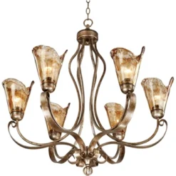 Franklin Iron Works Amber Scroll Golden Bronze Large Chandelier 31 1/2" Wide Rustic Art Glass 6-Light Fixture For Dining Room House Kitchen Island 11 Franklin Iron Works Amber Scroll Golden Bronze Large Chandelier 31 1/2" Wide Rustic Art Glass 6-Light Fixture For Dining Room House Kitchen Island -Adesso Shop GUEST 2c32f972 5a61 4d0b 88ce 39ad4b591171