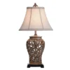 Traditional Table Lamp With Open Lace Textile Shade Silver - StyleCraft