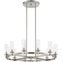 Stiffel Brushed Nickel Wagon Wheel Chandelier 36" Wide Modern Clear Glass Shade 12-Light Fixture For Dining Room House Kitchen 14 Stiffel Brushed Nickel Wagon Wheel Chandelier 36" Wide Modern Clear Glass Shade 12-Light Fixture For Dining Room House Kitchen -Adesso Shop GUEST 2d1dd66e 1158 41a5 8d3b 6e14b5048e0a