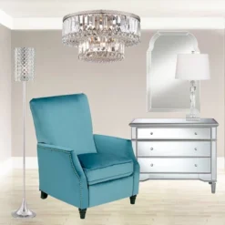 Vienna Full Spectrum Magnificence Modern Ceiling Light Flush Mount Fixture 16" Wide Brushed Satin Nickel Faceted Crystal Glass For Bedroom Living Room -Adesso Shop GUEST 2e2e6e4f c217 49e4 be2d d5d24a38a13a