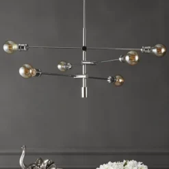 36" 6-Light Atlas Modern Vintage Iron Arm-Adjustable LED Chandelier Chrome - JONATHAN Y 14 36" 6-Light Atlas Modern Vintage Iron Arm-Adjustable LED Chandelier Chrome - JONATHAN Y -Adesso Shop GUEST 2e4f714e ceda 43fb 85b9 143bc3a60328