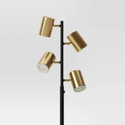 Dean Spotlight Floor Lamp Black/Brass (Includes LED Light Bulb) - Threshold™ -Adesso Shop GUEST 2f16513e 21a0 40c4 b946 c34743de6af1