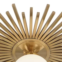 Possini Euro Design Hazel Modern Ceiling Light Semi Flush Mount Fixture 24" Wide Warm Brass White Globe Shade For Bedroom Kitchen Living Room Hallway -Adesso Shop GUEST 30b1015a 327c 495e 8e22 860e851715ae