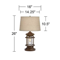 Franklin Iron Works Andreas Industrial Table Lamp 26" High Brown Metal With Nightlight LED And USB Charging Port Oatmeal Shade For Living Room Desk 11 Franklin Iron Works Andreas Industrial Table Lamp 26" High Brown Metal With Nightlight LED And USB Charging Port Oatmeal Shade For Living Room Desk -Adesso Shop GUEST 30e5398d 8d45 4b7a 9408 c81680af6f99