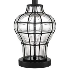 360 Lighting Hudson Rustic Accent Table Lamps 23" High Set Of 2 Bronze Clear Glass USB Charging Port Drum Shade For Bedroom Living Room Bedside Desk -Adesso Shop GUEST 312e4b7c fc30 4eb3 8d4b a049ee9e72cb