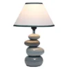 14.7" Contemporary Ceramic Stacking Stones Table Desk Lamp Gray - Creekwood Home