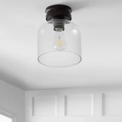 7.75" Metal/Glass Domenic Flush Mount (Includes Energy Efficient Light Bulb) - JONATHAN Y -Adesso Shop GUEST 32b87055 63c4 4eea b687 6ff5bb2da612