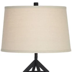 Franklin Iron Works Lucas Western Table Lamps 26" High Set Of 2 Bronze With USB Charging Port And Nightlight LED Drum Shade For Bedroom Bedside Desk -Adesso Shop GUEST 32f3da2c 35d5 42a8 86a6 ba015eb35777