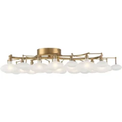 Possini Euro Design Lilypad Modern Ceiling Light Semi Flush Mount Fixture 30 1/4" Wide Warm Brass 12-Light Frosted Glass Shade For Bedroom Living Room 10 Possini Euro Design Lilypad Modern Ceiling Light Semi Flush Mount Fixture 30 1/4" Wide Warm Brass 12-Light Frosted Glass Shade For Bedroom Living Room -Adesso Shop GUEST 33788483 ffe4 4301 86eb dd4cbc3b2b2c