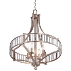 Vienna Full Spectrum Soft Silver Chandelier 24" Wide Crystal Glass 4-Light Fixture For Dining Room House Kitchen Bedroom -Adesso Shop GUEST 33a6de90 f0e1 4bb8 80d4 2c34792f5801