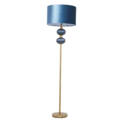 Fabric Floor Lamp With Drum Shade Blue - Olivia & May -Adesso Shop GUEST 34c9b419 0afb 41b6 8c4f 632f9f6577b6