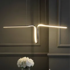 34.5" Adjustable Metal Ali Dimmable Linear Pendant (Includes Energy Efficient Light Bulb) - JONATHAN Y -Adesso Shop GUEST 35a21b74 20d6 47ea 8246 8a2f9f03b99d