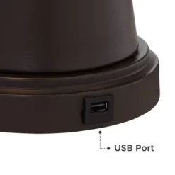 Franklin Iron Works Craig Rustic Farmhouse Table Lamps Set Of 2 With Square Risers 24 1/2" High Bronze With USB Charging Port Natural Shade For Desk 9 Franklin Iron Works Craig Rustic Farmhouse Table Lamps Set Of 2 With Square Risers 24 1/2" High Bronze With USB Charging Port Natural Shade For Desk -Adesso Shop GUEST 35d35fd2 4ec1 4214 98c7 03c1c2ce2b78